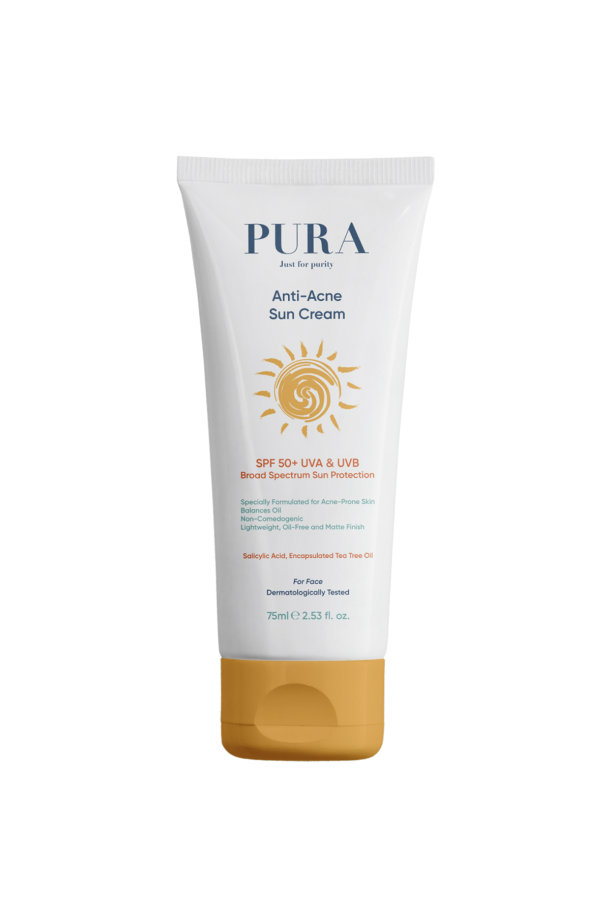 Geniş Spektrumlu Akne Karşıtı SPF50+ Güneş Koruyucu Krem 75 ml