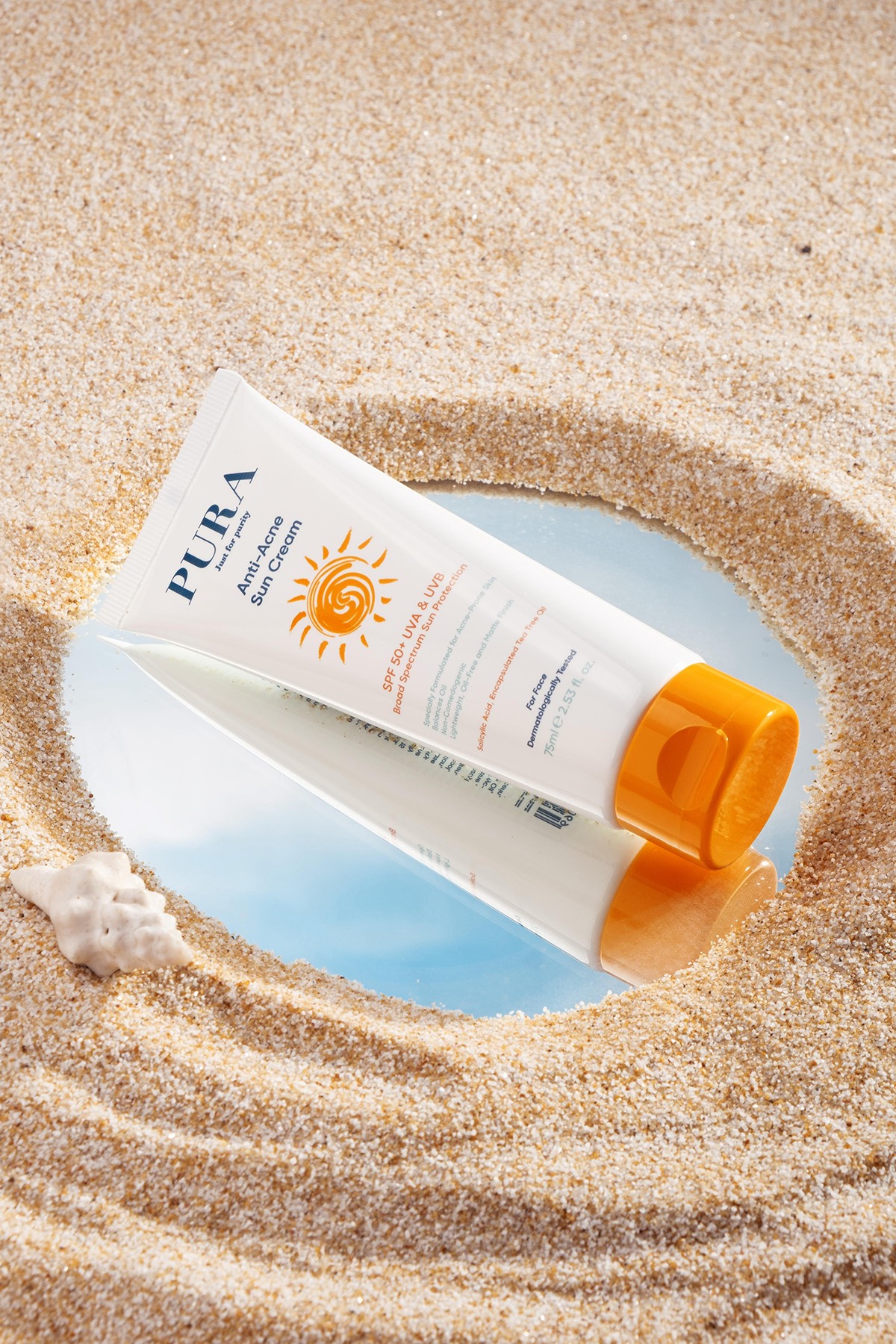 Geniş Spektrumlu Akne Karşıtı SPF50+ Güneş Koruyucu Krem 75 ml