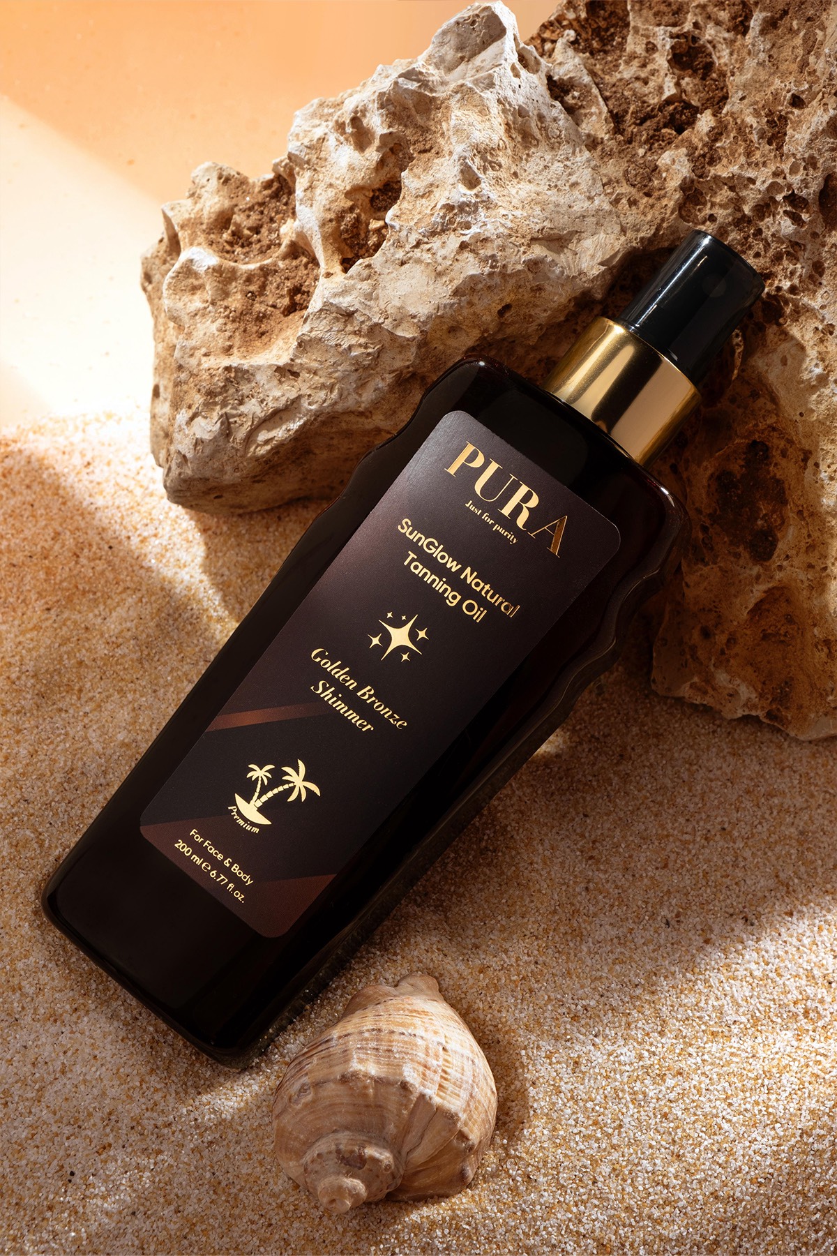 SunGlow Natural Tanning Shimmer Oil Doğal Besleyici Simli Bronzlaştırıcı Yağ 200 ml